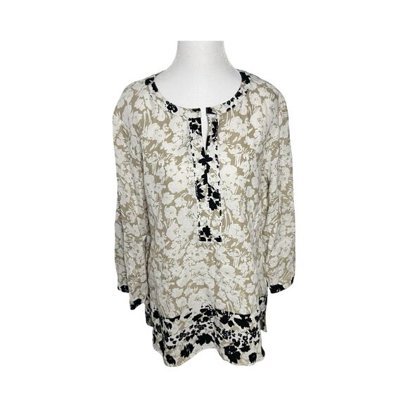 Orvis Womens Size Large 100% Linen V-Neck 3/4 Tunic Top - Picture 1 of 3